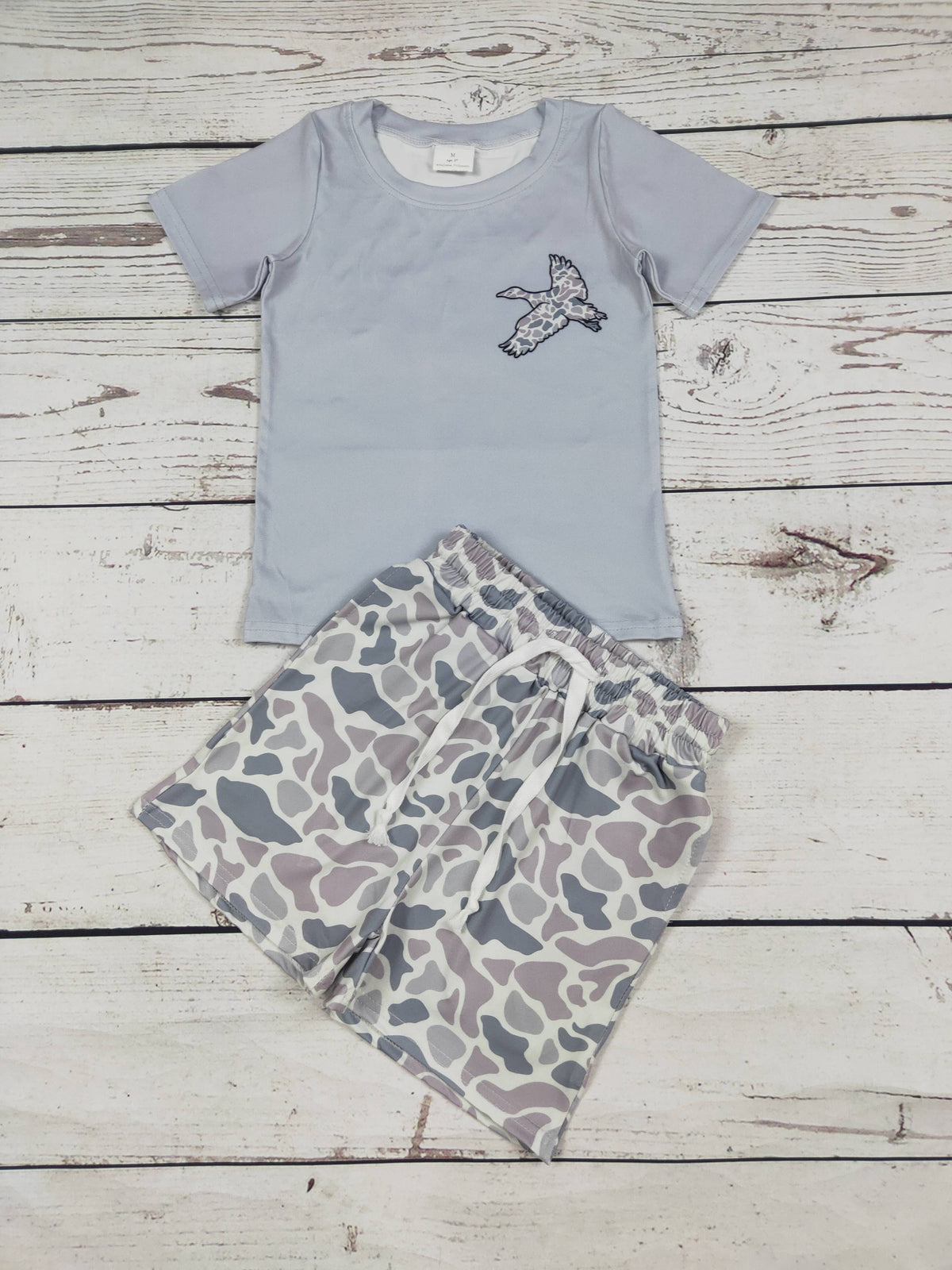 Boys Duck Camouflage Printed Shorts Set